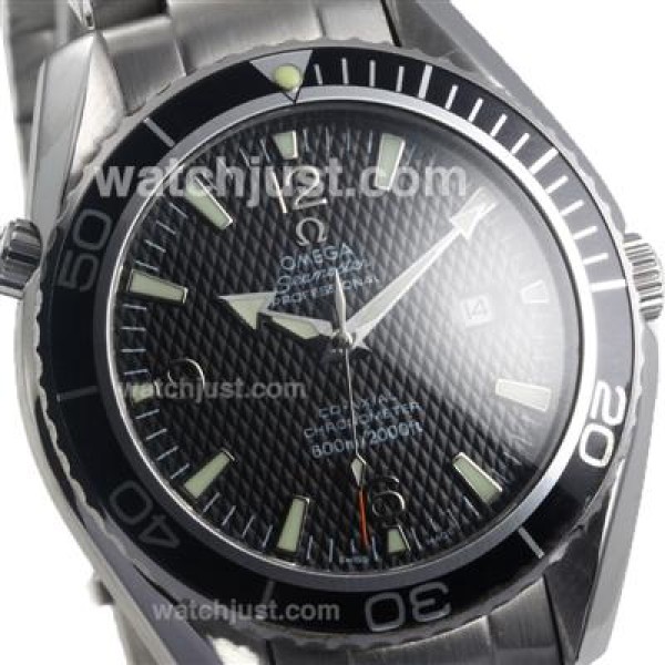 Good Quality UK Sale Omega Seamaster Automatic Fake Watch With Black Dial For Men