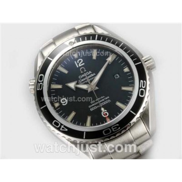 Cheap UK Sale Omega Seamaster Automatic Fake Watch With Black Dial For Men