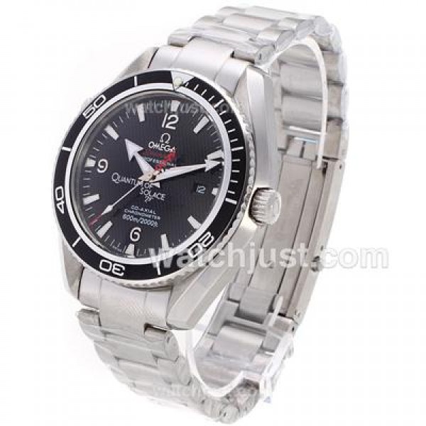 Waterproof UK Sale Omega Seamaster Automatic Fake Watch With Black Dial For Men