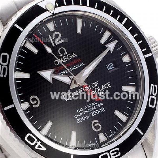 Waterproof UK Sale Omega Seamaster Automatic Fake Watch With Black Dial For Men