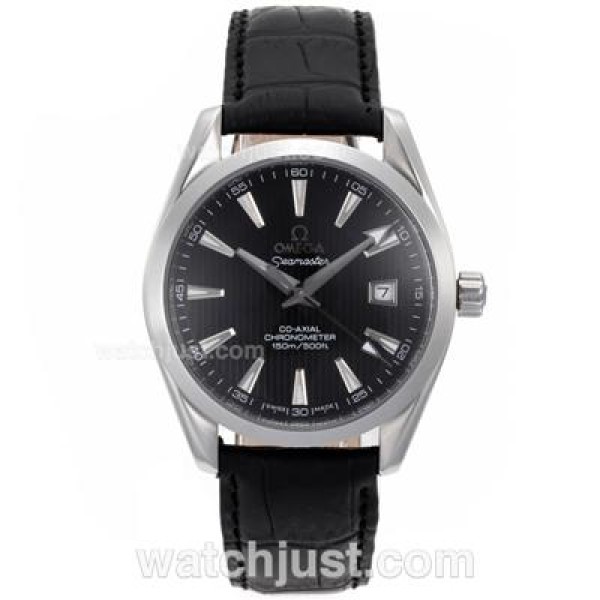 Perfect UK Sale Omega Seamaster Automatic Fake Watch With Black Dial For Men