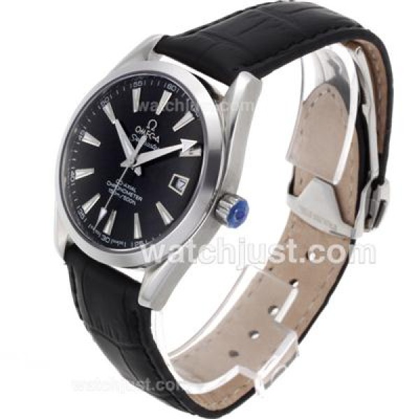 Perfect UK Sale Omega Seamaster Automatic Fake Watch With Black Dial For Men