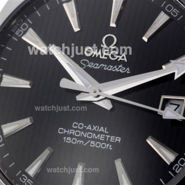 Perfect UK Sale Omega Seamaster Automatic Fake Watch With Black Dial For Men